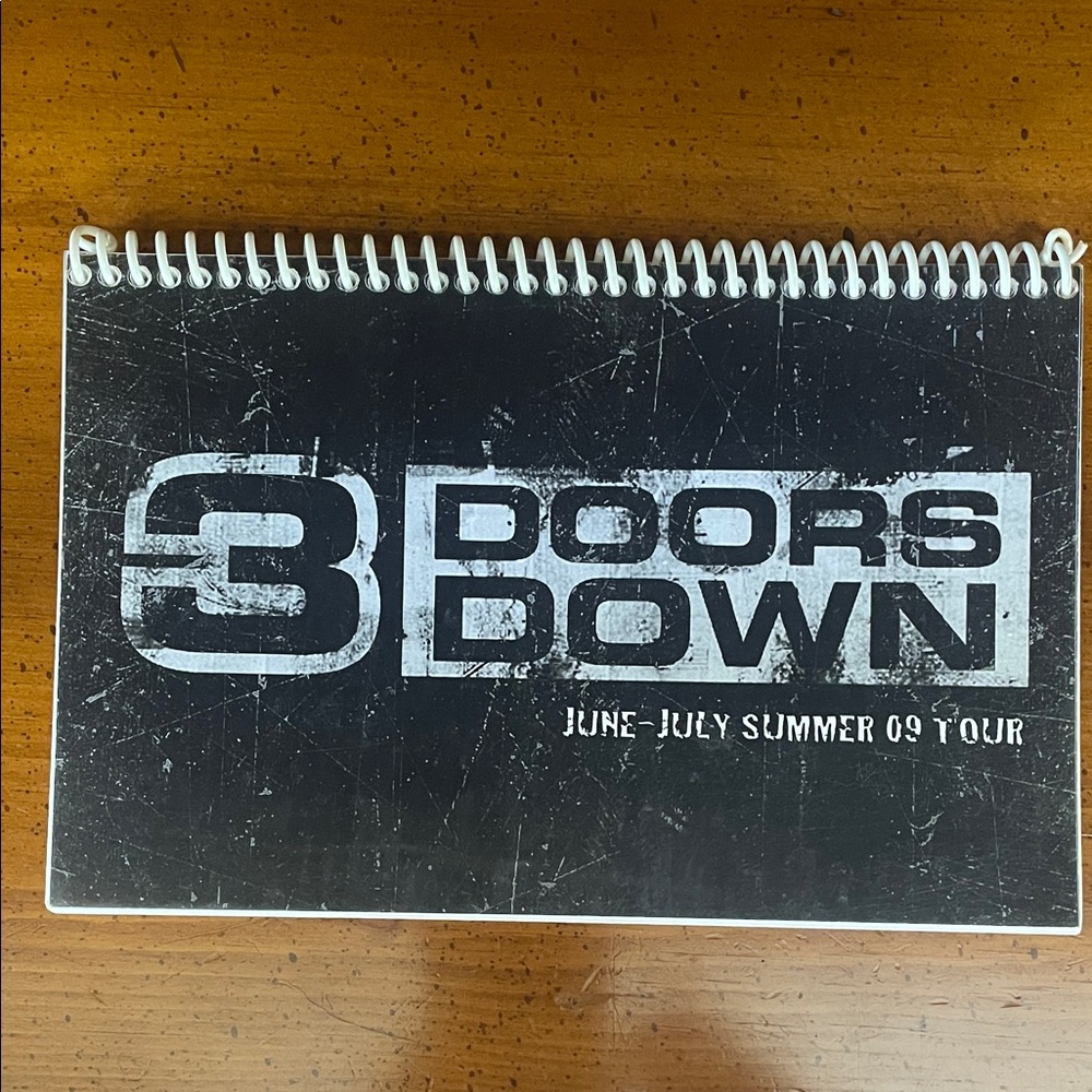 3 Doors Down Tour Notebook- official tour personnel itinerary. Collector’s dream